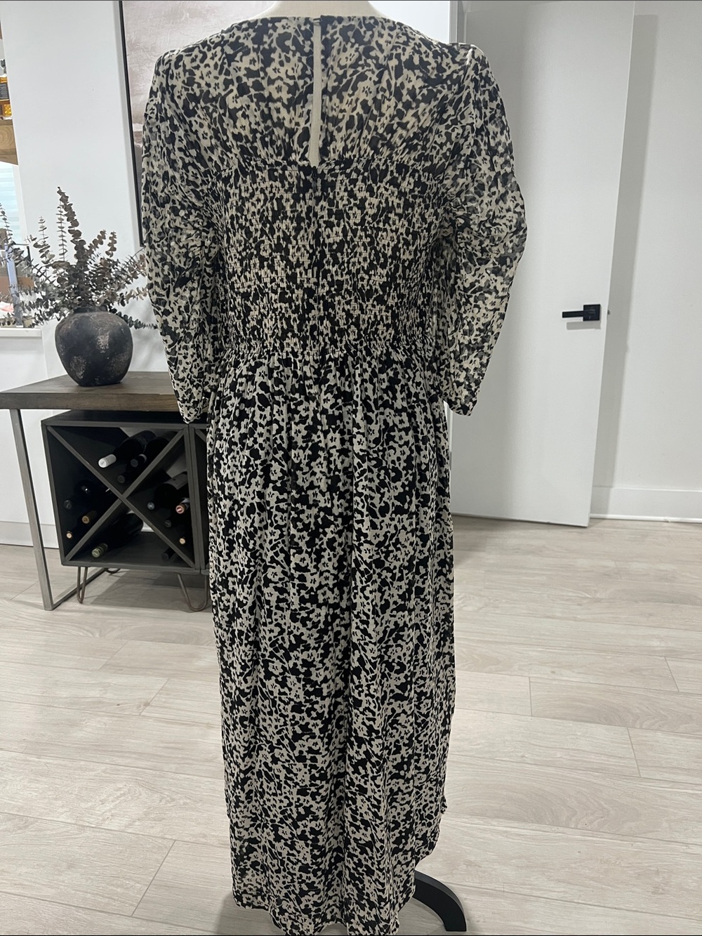 Rebecca Taylor Black & Cream Floral Print Maxi Dress - Picture 4 of 4